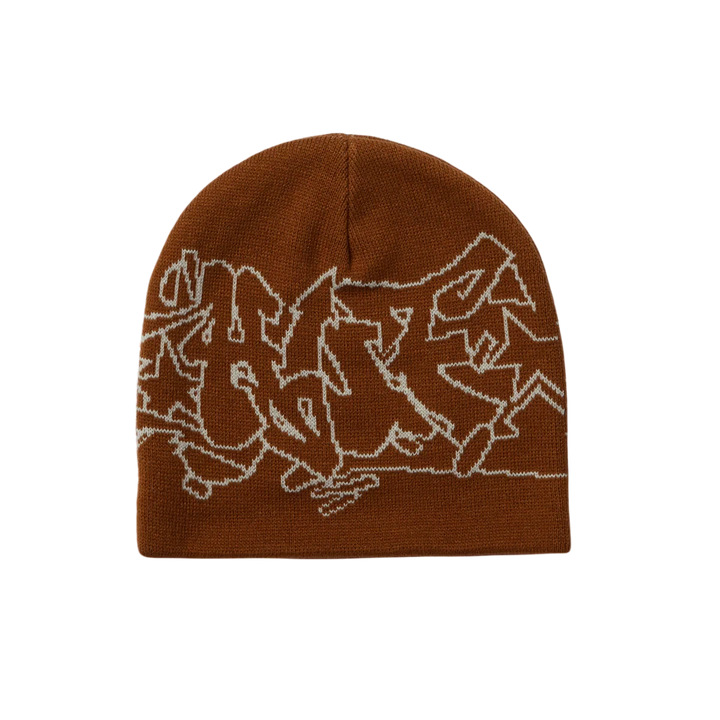 OUTLINES SKULL BEANIE RUSSET