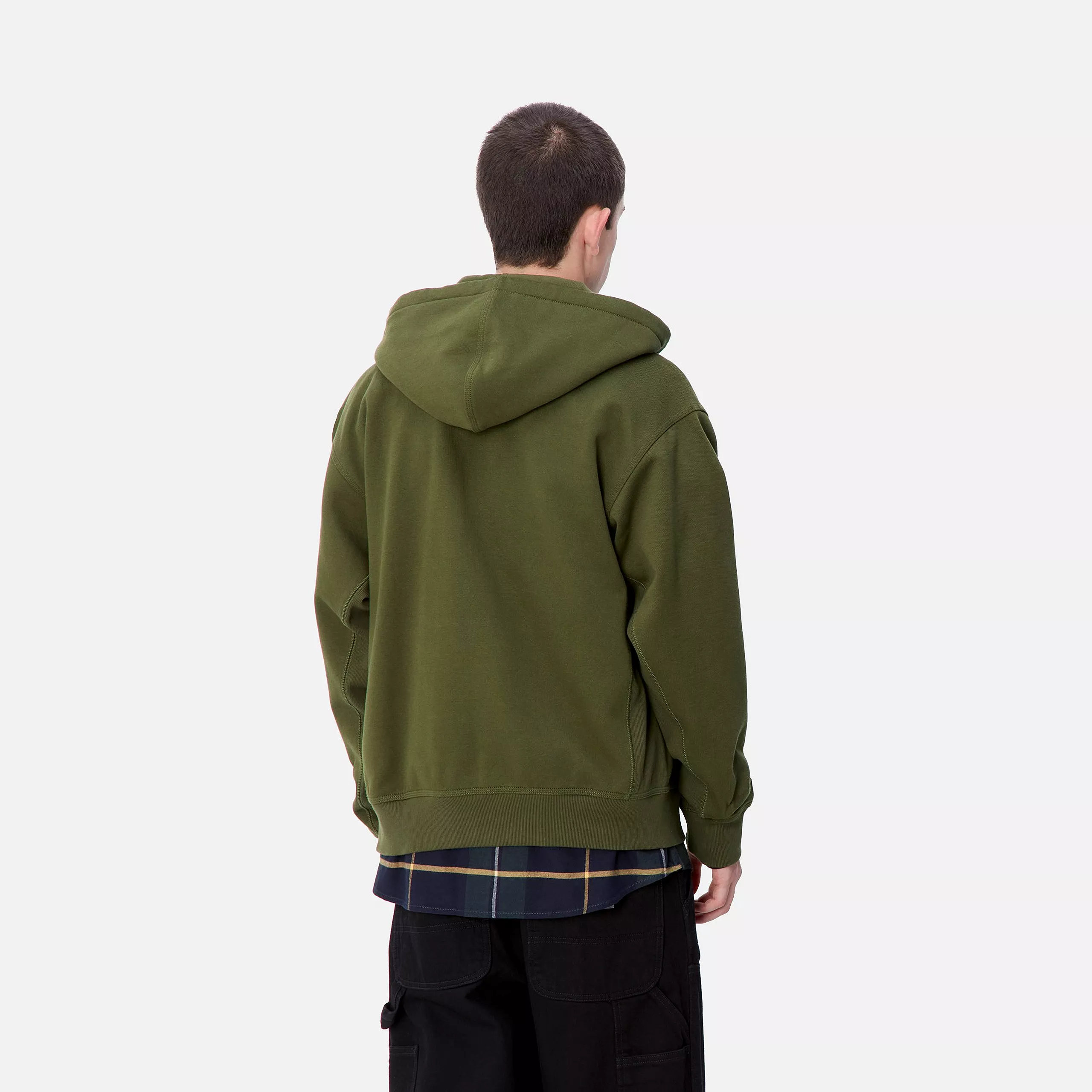 HOODED AMERICAN SCRIPT JACKET TARRAGON