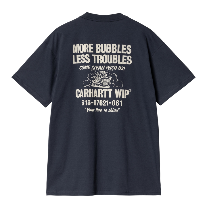 S/S LESS TROUBLES T-SHIRT BLUE