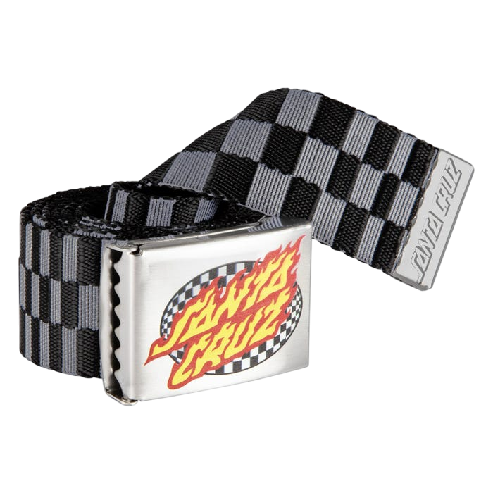 OVAL CHECK FLAME BELT BLACK CHECK