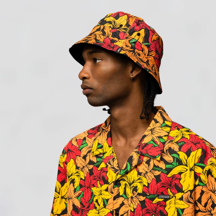 WOOTEN FLOWERS BUCKET HAT RED YELLOW