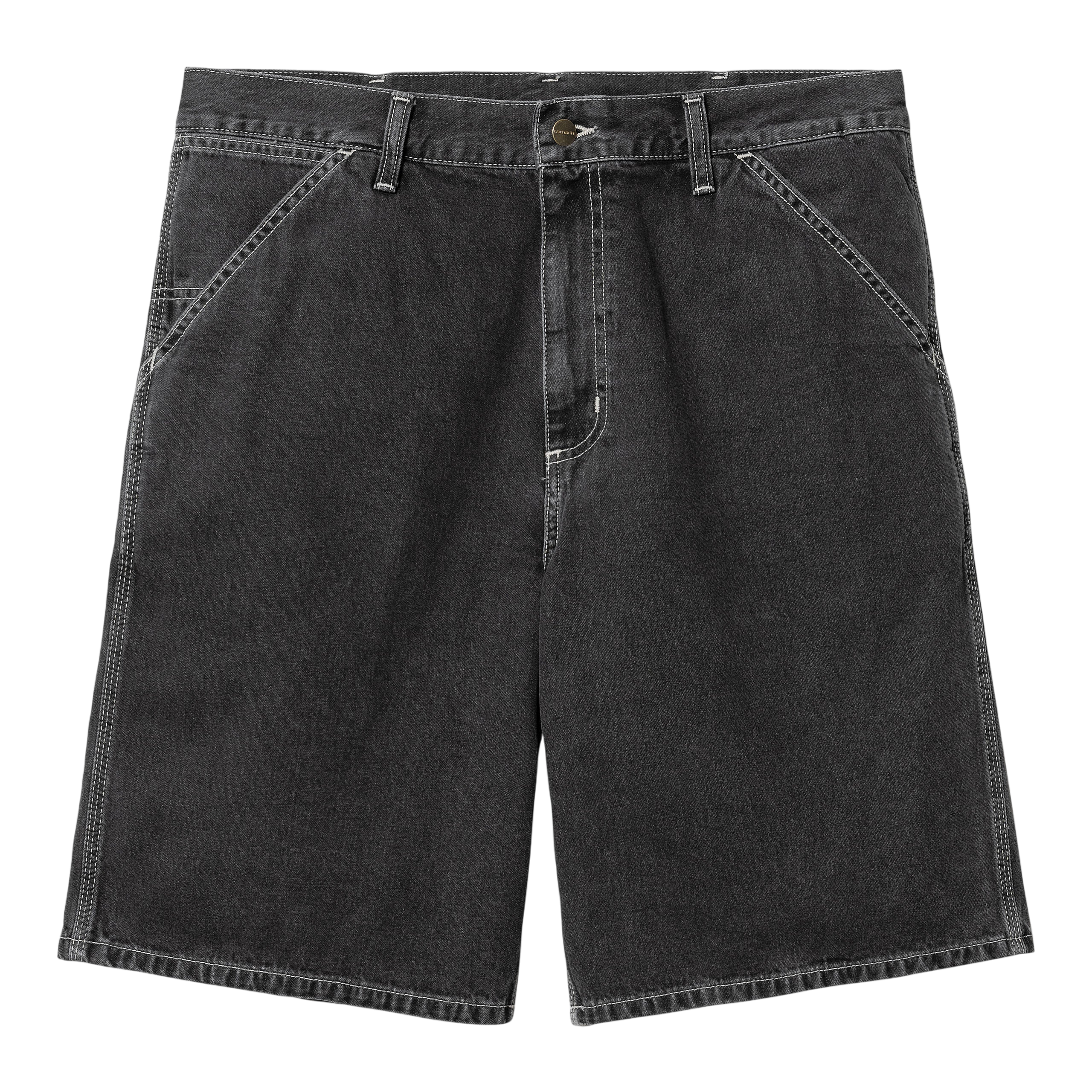 SIMPLE SHORT COTTON BLACK HEAVY STONE WASHED