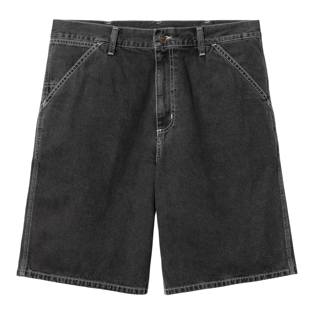 SIMPLE SHORT COTTON BLACK HEAVY STONE WASHED