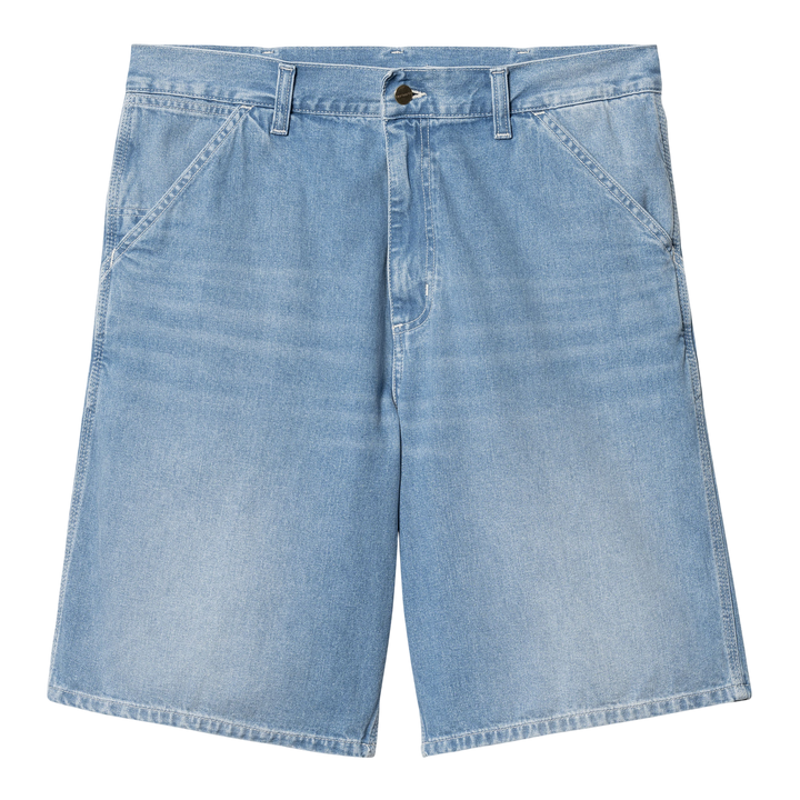 SIMPLE SHORT COTTON LIGHT BLUE WASHED