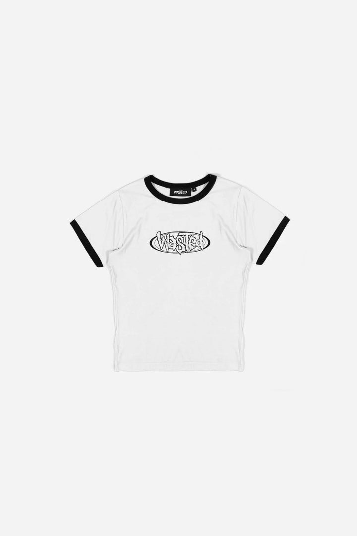 RINGER NEGATIVE WOMEN TEE WHITE BLACK