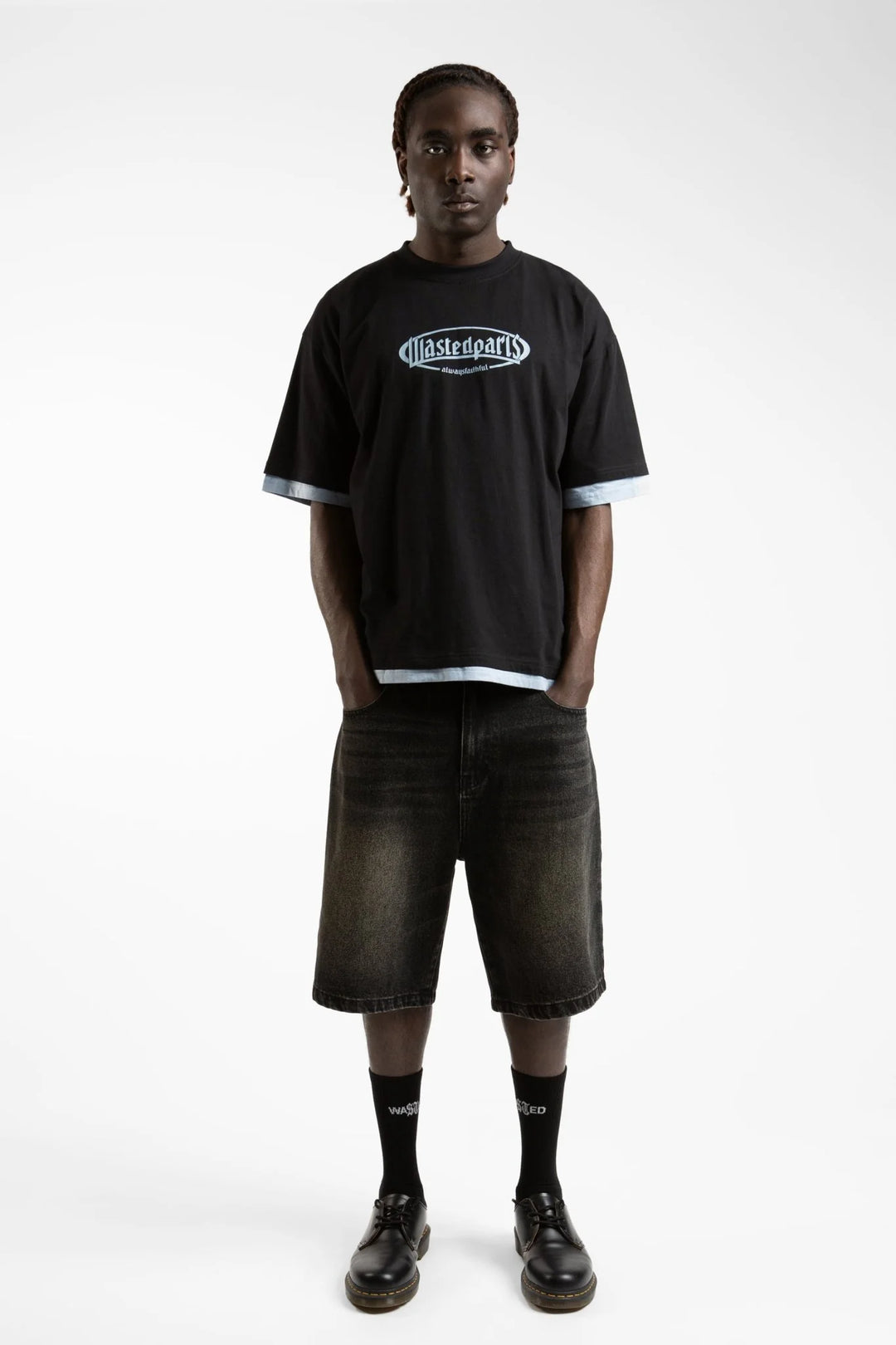 YARD T-NINE TEE BLACK BLUE
