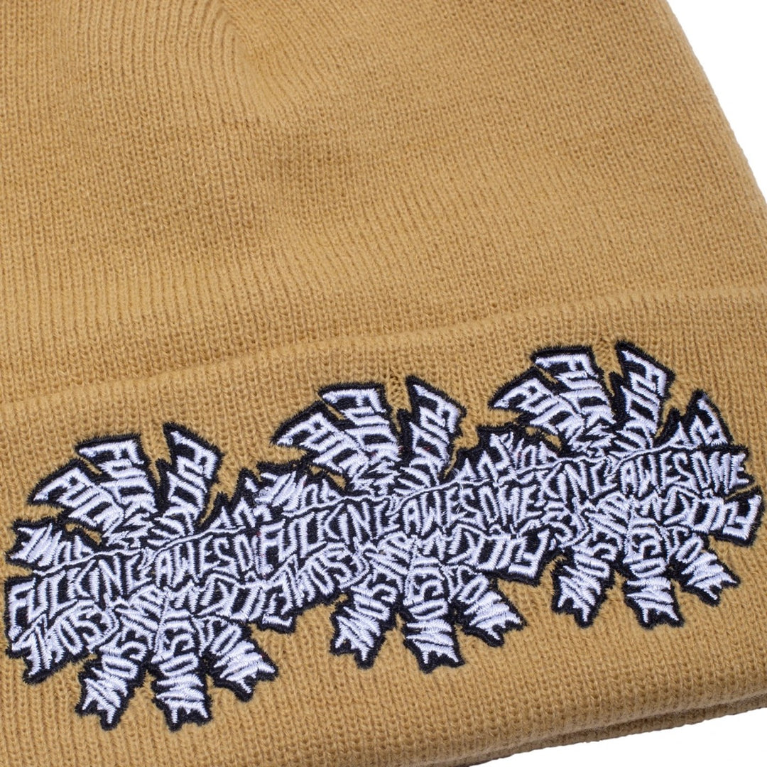 THREE SPIRAL CUFF BEANIE TAN