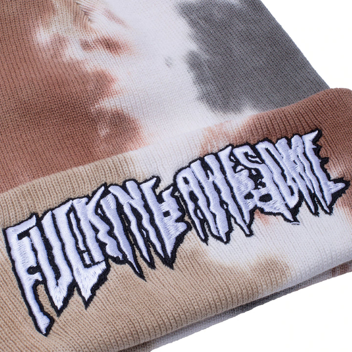 STRETCH TIE DYE CUFF BEANIE BROWN