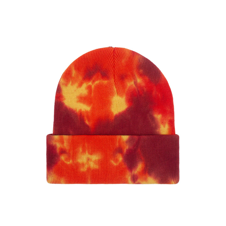 STRETCH TIE DYE CUFF BEANIE ORANGE