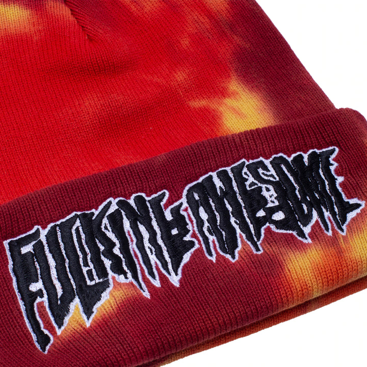 STRETCH TIE DYE CUFF BEANIE ORANGE