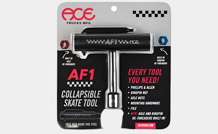 ACE skateboard trucks, making the lightest AF1 model. Manufactured using proprietary casting for increased aluminum structural integrity.