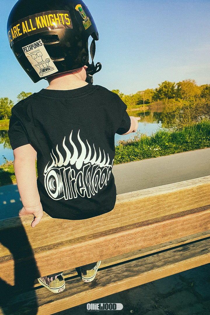 OG FLAMES KIDS TEE BLACK