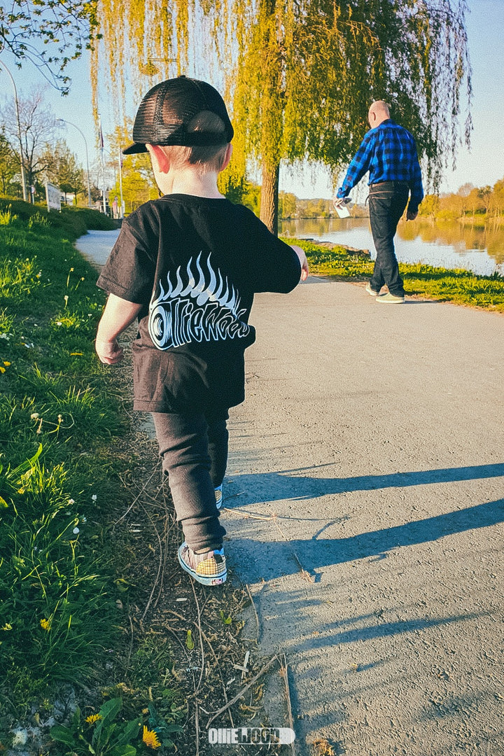 OG FLAMES KIDS TEE BLACK